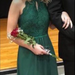 green bridesmaid/prom dress